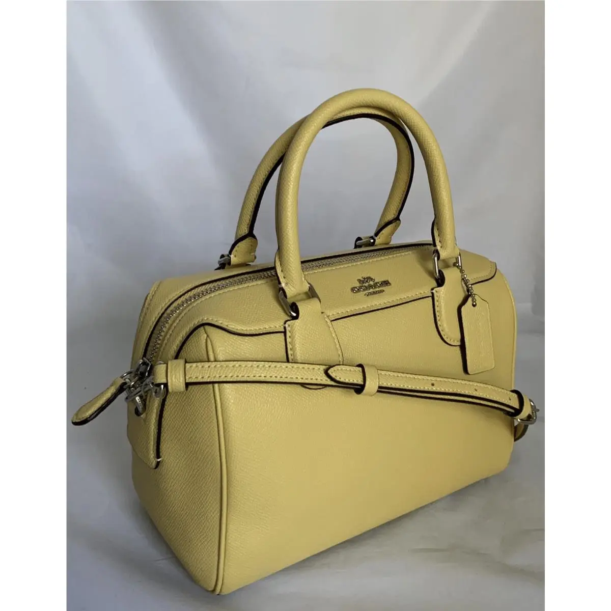 Coach F32202 Crossgrain Leather Mini Bennett Satchel Handbag Sv/light Yellow