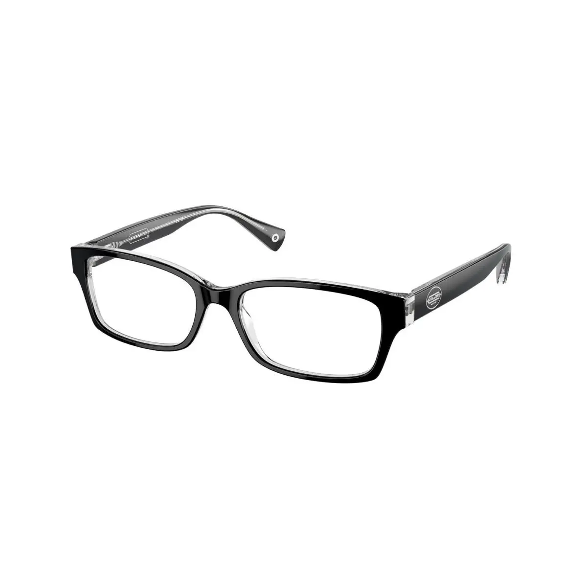 Coach HC6040 5728 Brooklyn Black Crystal Clear Demo Lens 52mm Women`s Eyeglasses