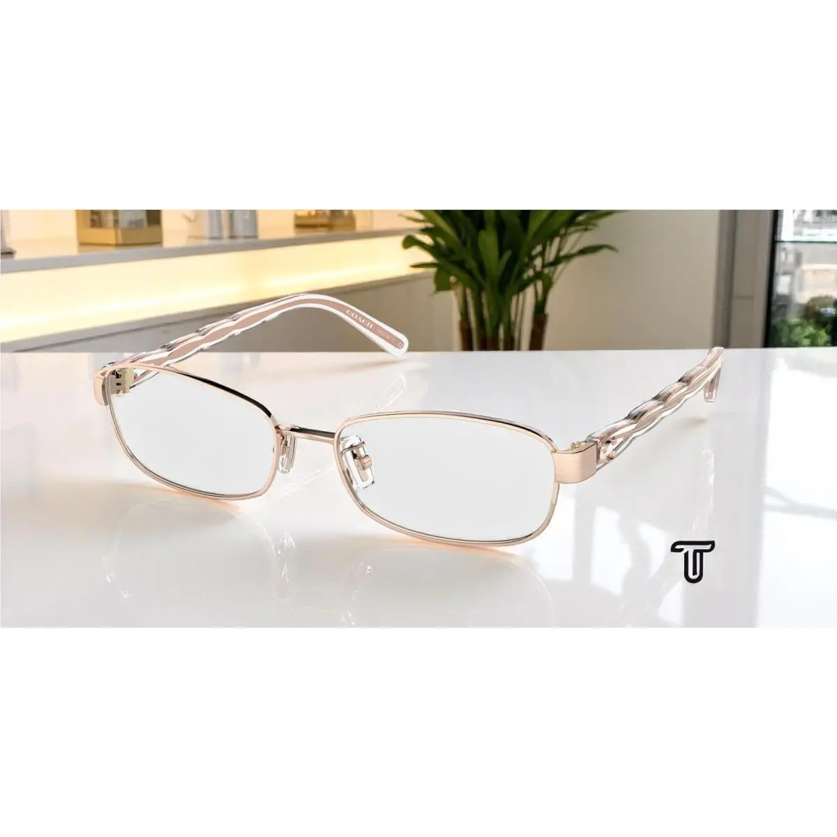 Coach HC5138 9406 Brushed Rose Gold Demo Lens 55 mm Women`s Eyeglasses