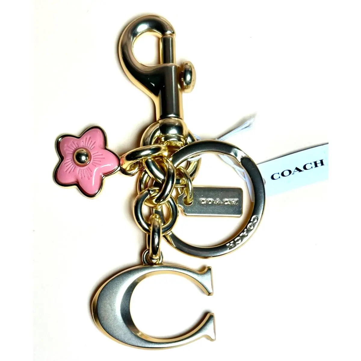 Coach Bag Charm/key Ring Sculptured C W/flower C8627 Limited Edition