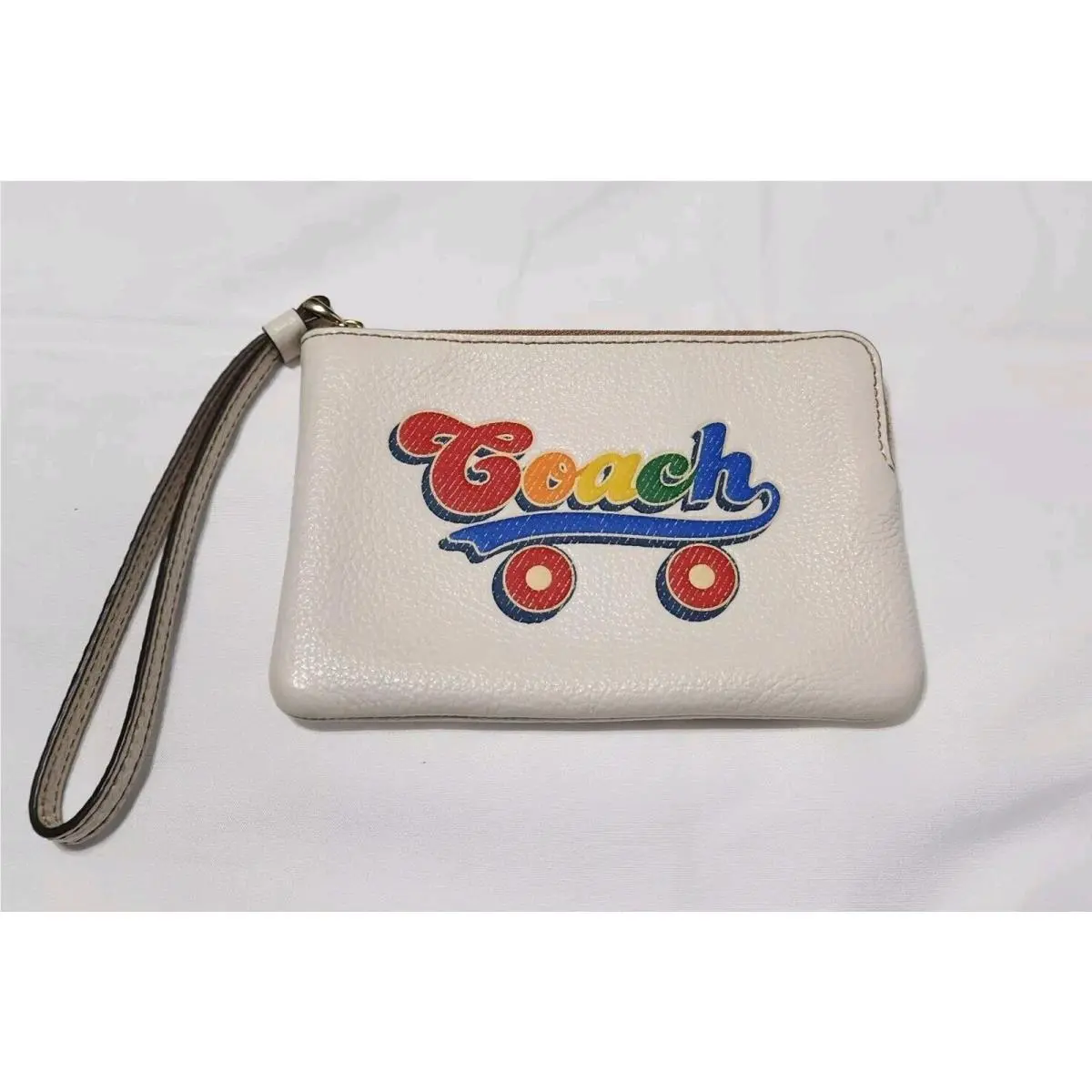 Coach Women’s Corner Zip Wristlet with Rainbow Roller Skate Graphic