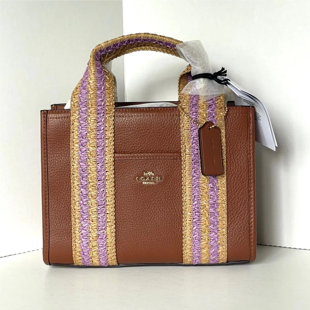 Coach Smith Tote 24 CBG91 Brown Pink Leather Crossbody Work Travel Bag