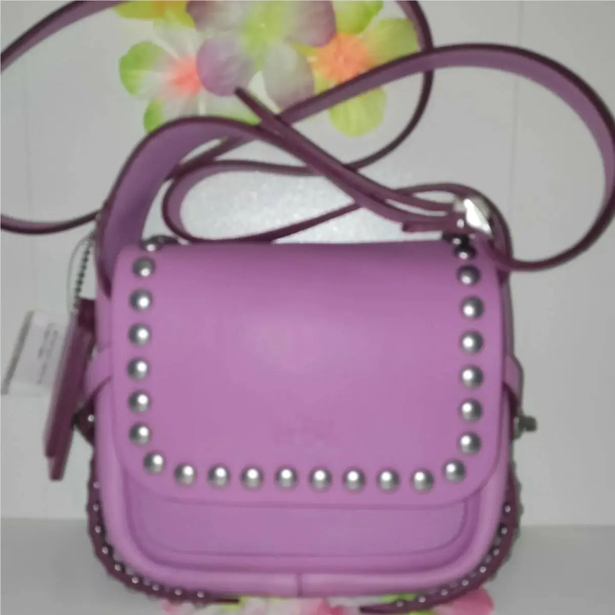 Coach 35751 Wr/puce Rivet Natural Calf Leather Dakotah 15