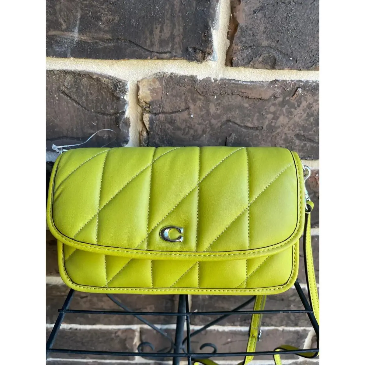 Coach Hayden Light Green Quilted Pillow Leather Crossbody C8571 Lime