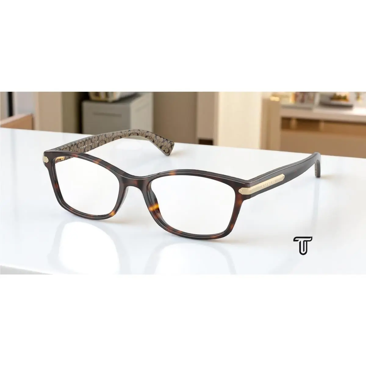Coach HC6065 5291 Dark Tort Miiitary Sig C Demo Lens 51 mm Women`s Eyeglasses