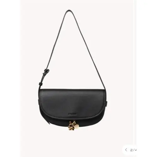 See by Chloe Mara Logo-embossed Lther Baguette Shoulder Bag Black Dust Bag Last