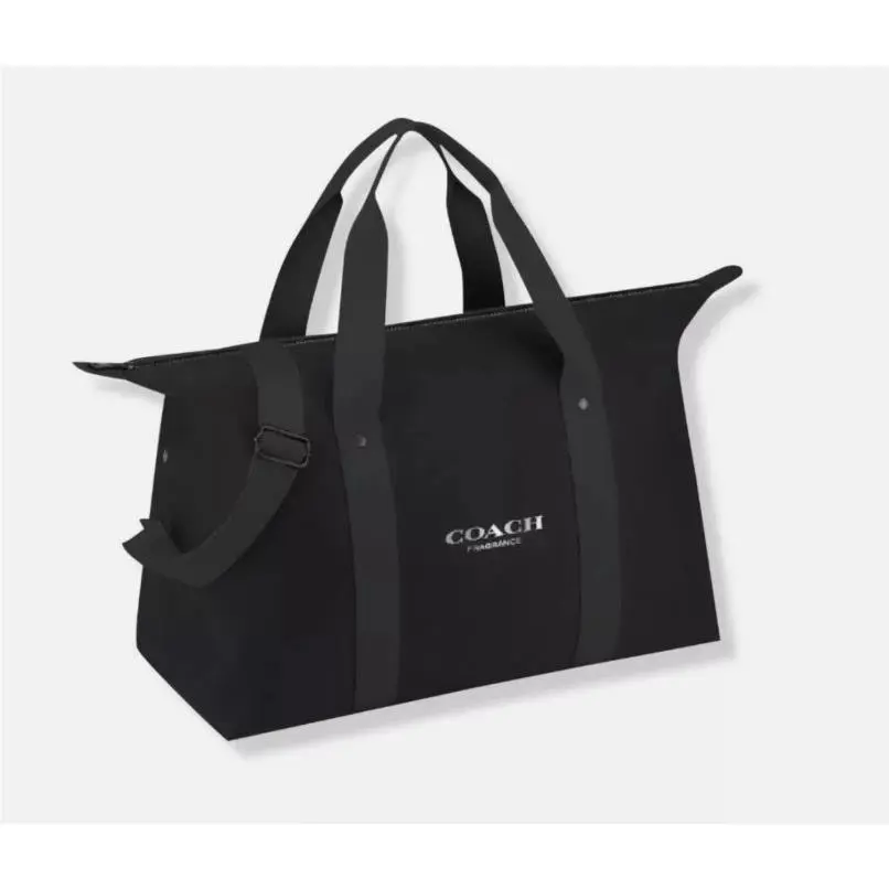 Coach Large Fragrance Black Duffel Weekender Bag Travel Gym Beach Zip Tote