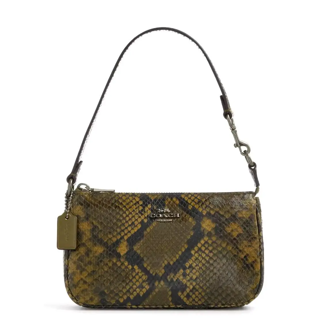 Coach Nolita 19 Shoulder Bag Wristlet Snake Print CCF62 Olive Multi Leather