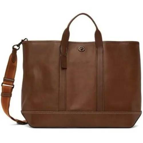 Coach Restored Toby Tote Turnlock Dark Saddle Brown