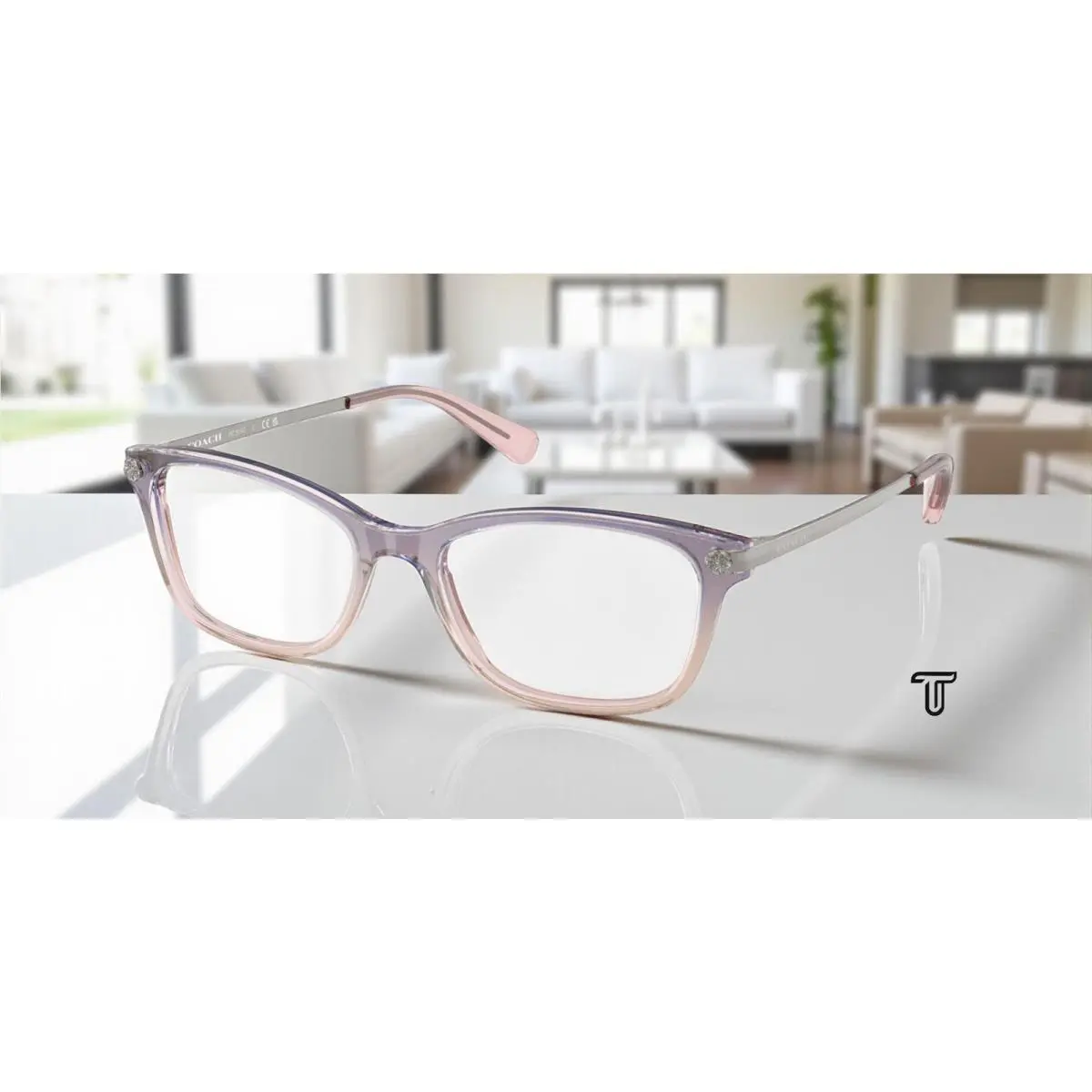 Coach HC6142 5554 Violet Pink Glitter Grad Demo Lens 51 mm Women`s Eyeglasses