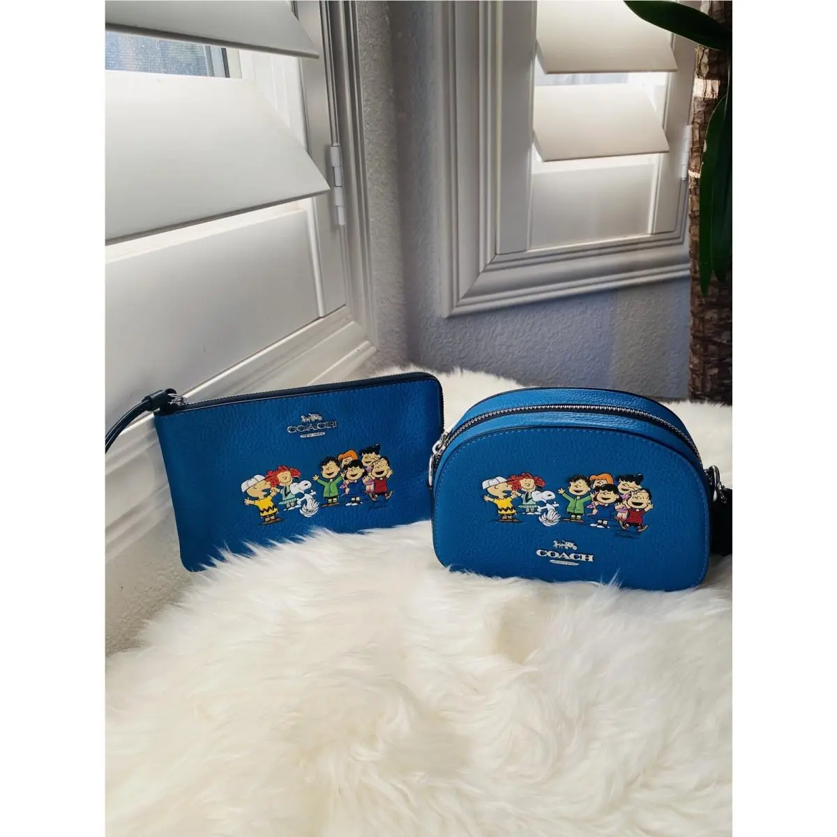 X Peanuts Mini Serena Satchel+large Corner Zip Wristlet Snoopy Friends by Coach