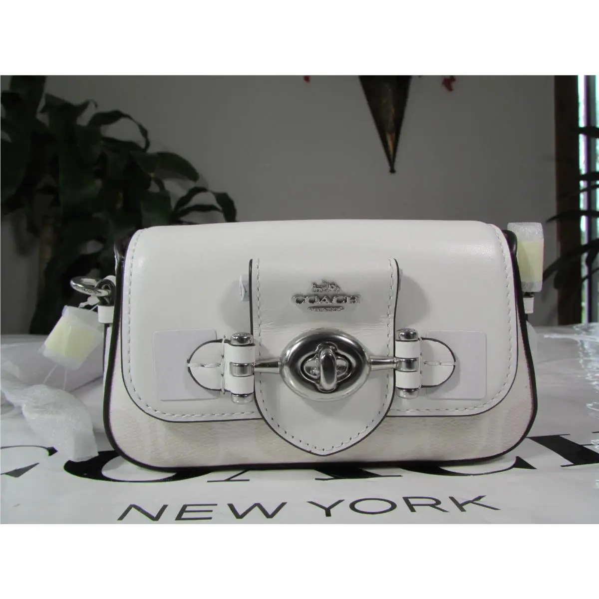 Brie Mini Crossbody In Signature Canvas CO970 Glacier White by Coach