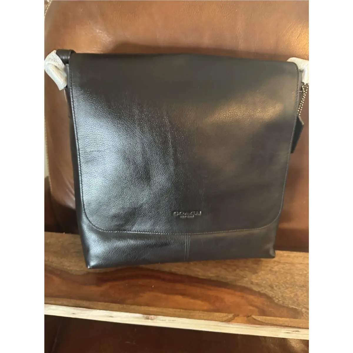 Coach Black Leather Messenger Bag F72862 914