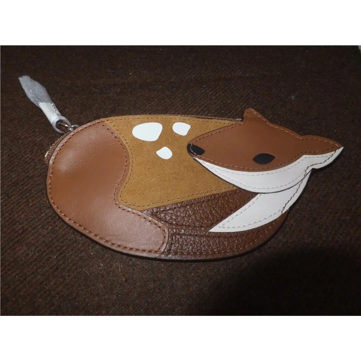 Coach Deer Coin Purse Leather Suede F65763 w Tags