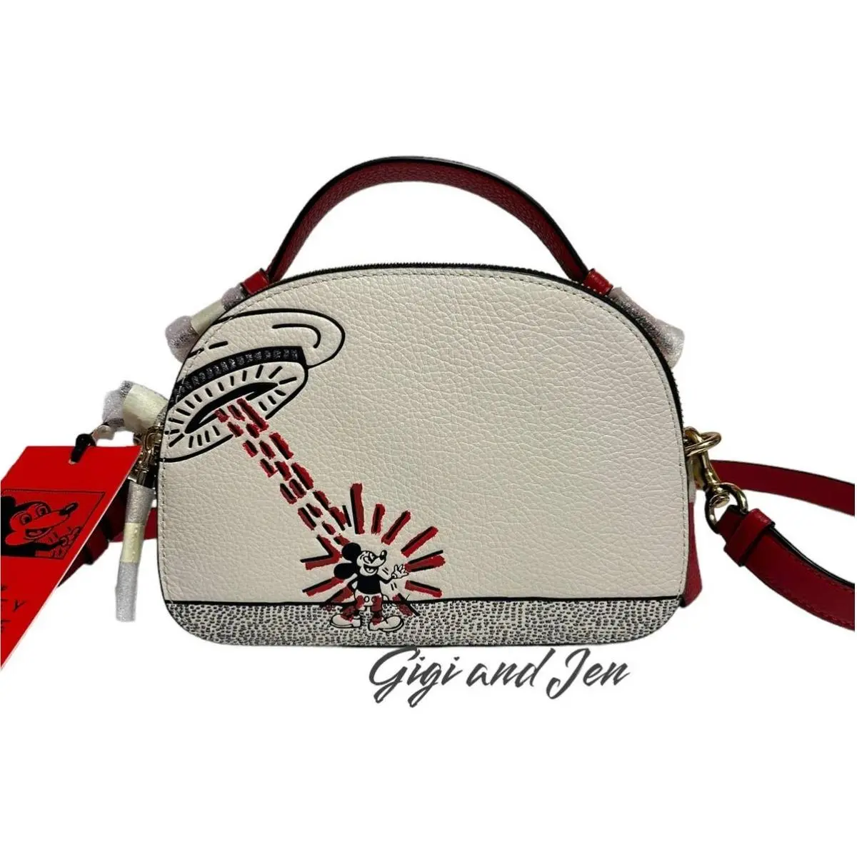 Coach Disney Mickey Mouse Keith Haring Serena Satchel Bag Crossbody Handbag