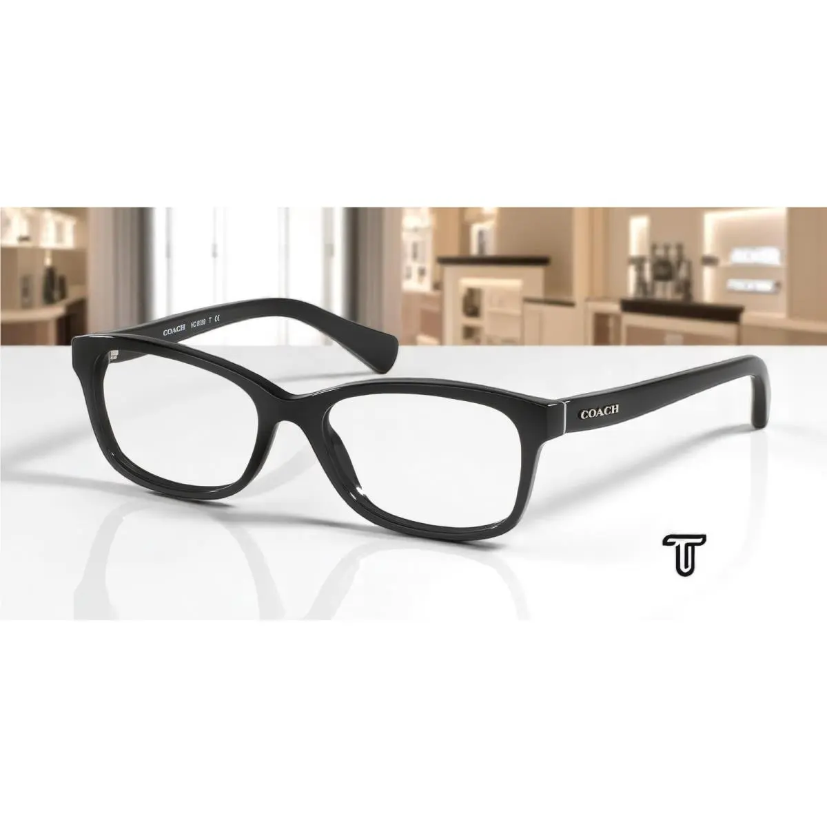 Coach HC6089 5002 Black Demo Lens 51 mm Women`s Eyeglasses
