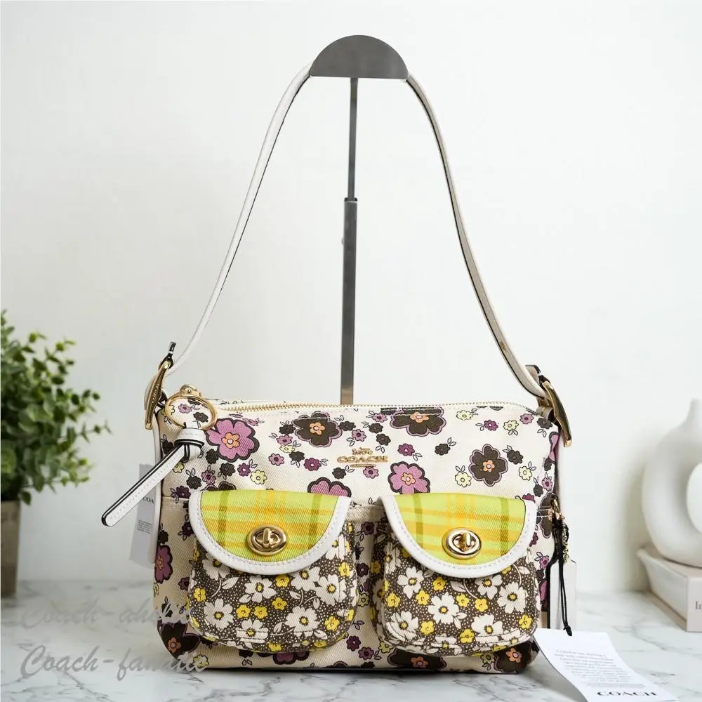 Coach CDW55 Cargo Shoulder Bag with Floral Print Im/chalk/daisy