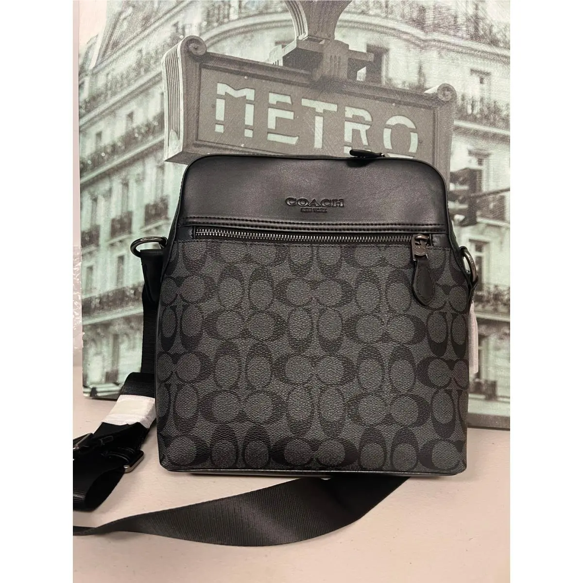 Coach 73336 Houston Flight Bag in Signature Canvas QBMI5