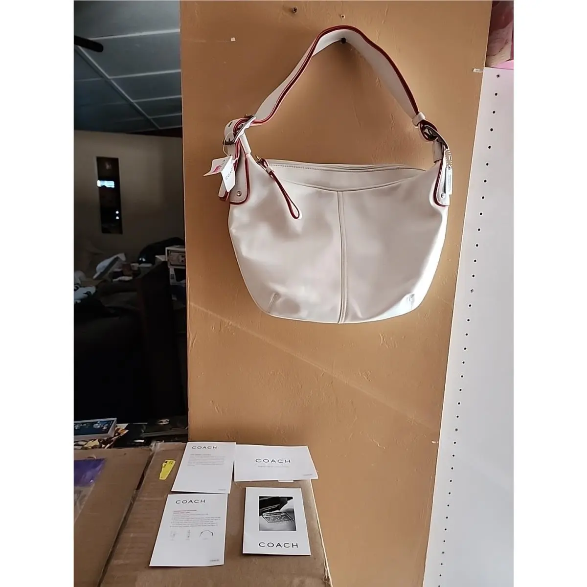 Coach J3K 6256 White Large Hobo Shoulder Crossbody Bag Vintage Y2K Purse
