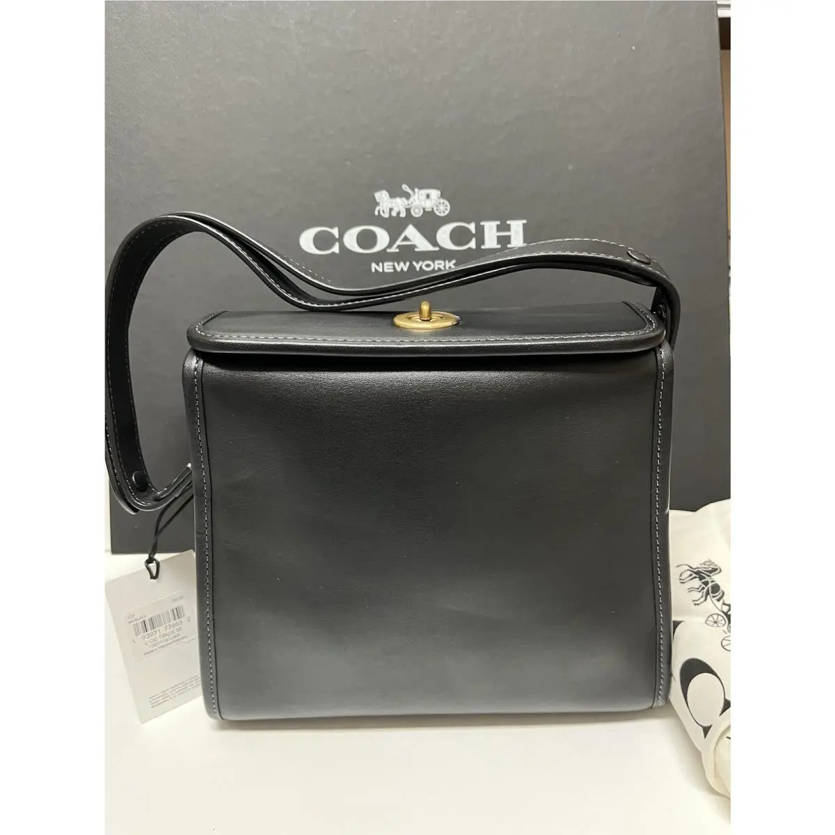 Coach Originals Turnlock Small Shoulder Bag Hobo Brass Black Style 137 Rare