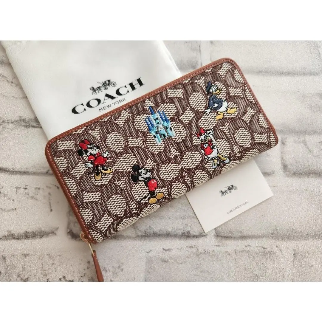 Coach C8578 Disney Parks 50th Mickey Mouse Friends Wallet Outlet Leather W/box