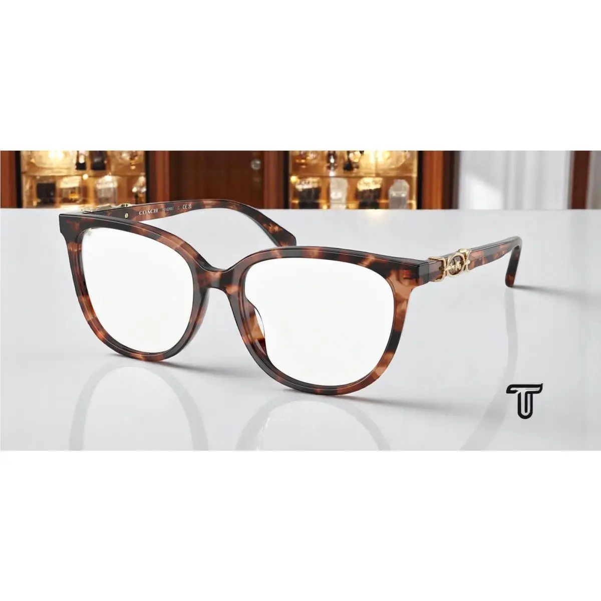 Coach HC6260U 5590 Peach Tortoise Demo Lens 54 mm Women`s Eyeglasses