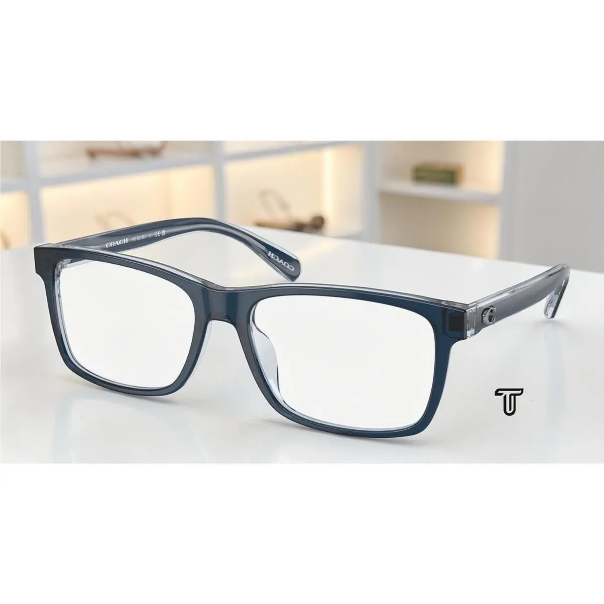 HC6213U 5757 Dark Blue Light Blue Demo Lens 57 mm Men`s Eyeglasses by Coach