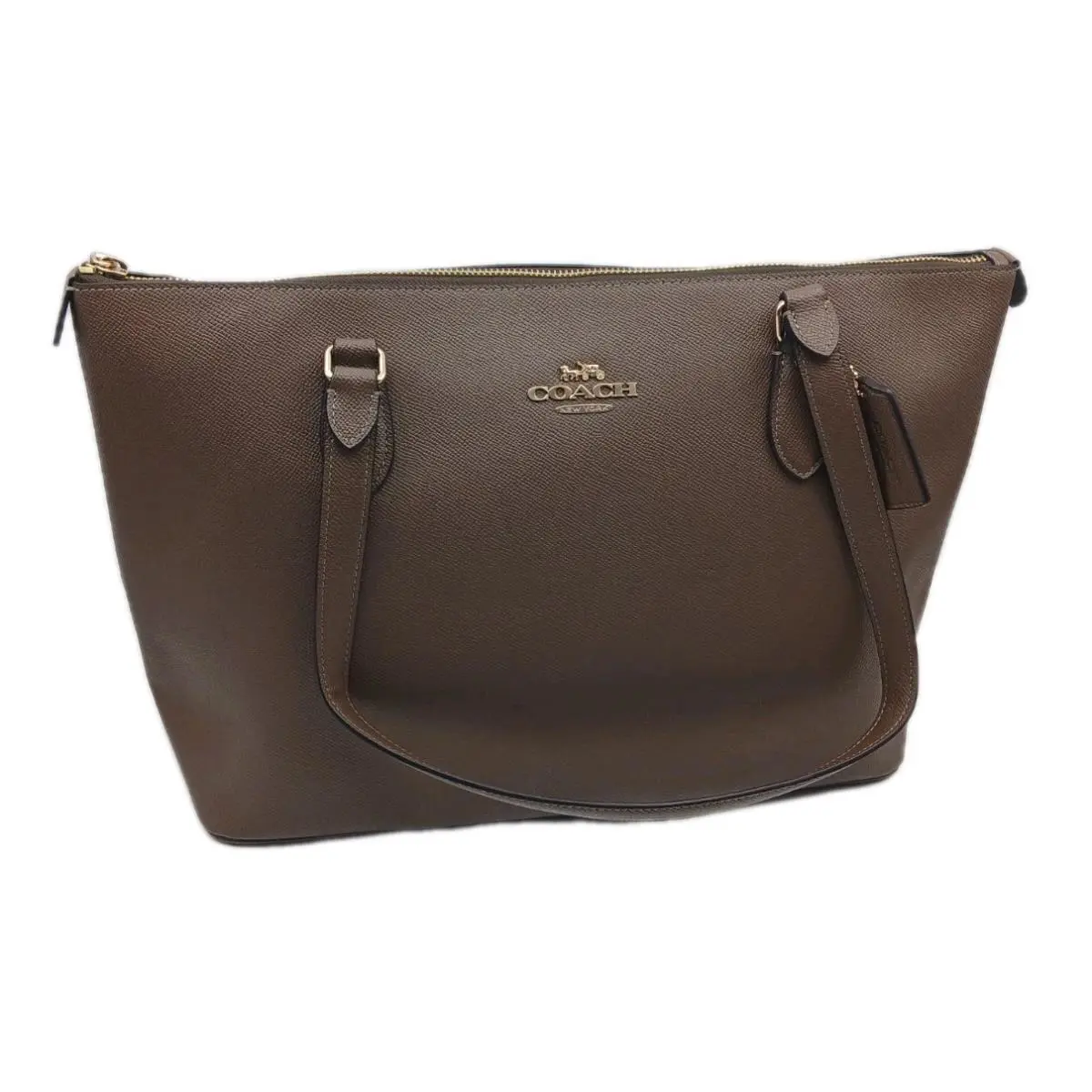 Coach Lth CV402 Gallery Stone Dark Brown Tote Bag