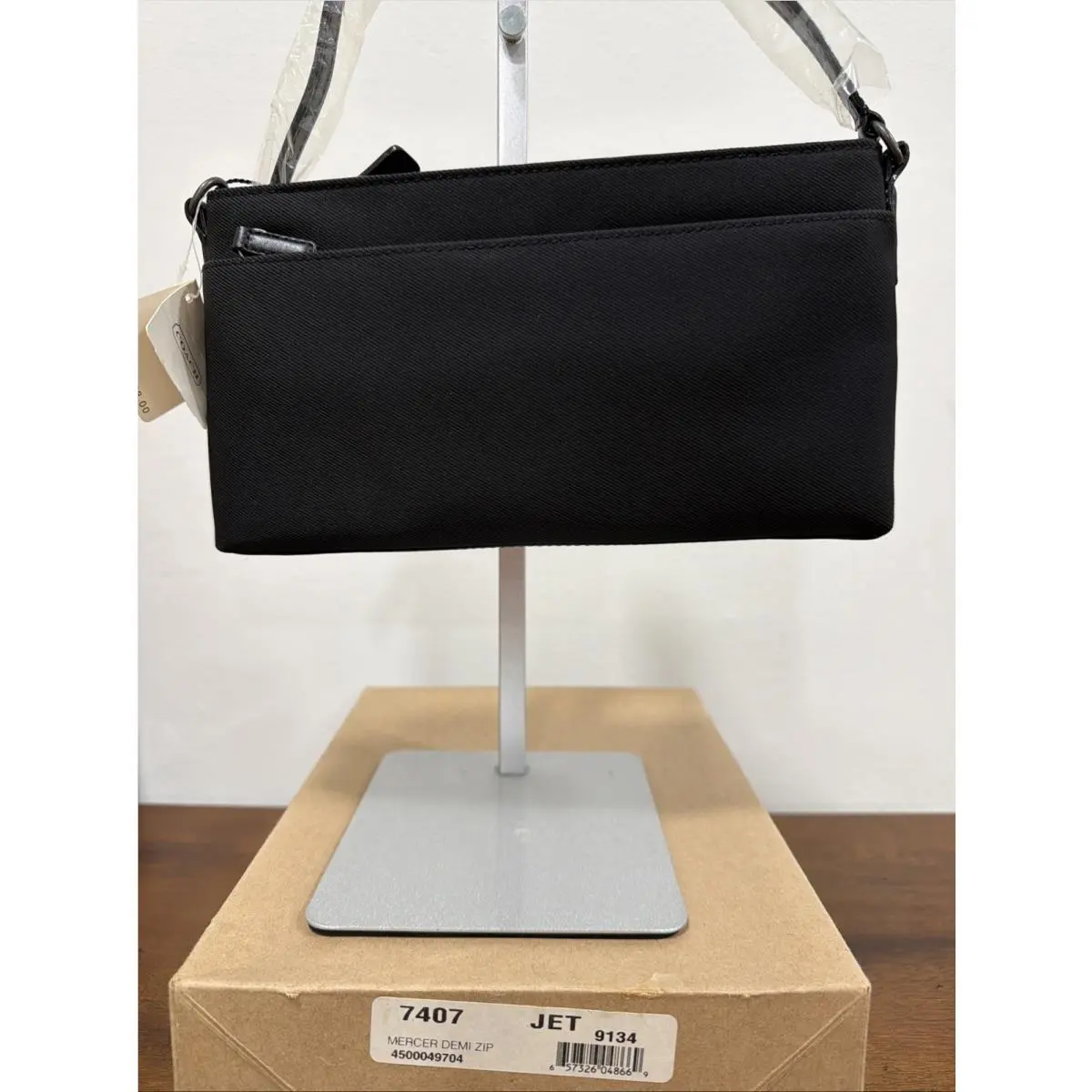 Coach Mercer Demi Handbag Convertible to Wristlet Blk Nylon Leather 7407 Box