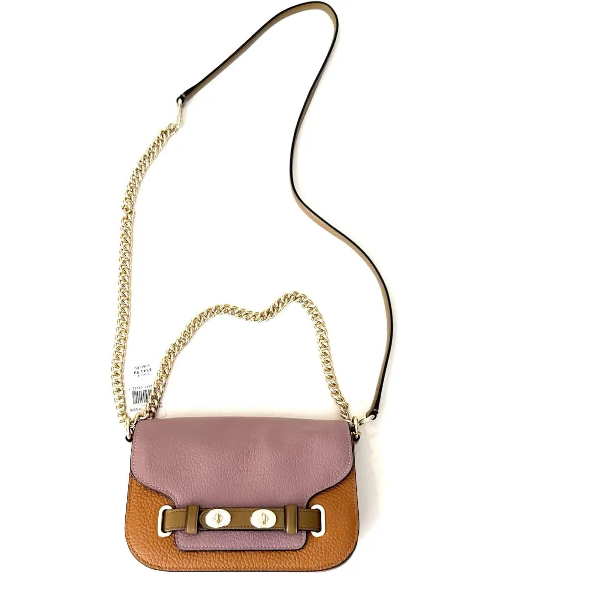 Coach Blake Crossbody Color Block Purse Pebble Leather Orange Rose F30554