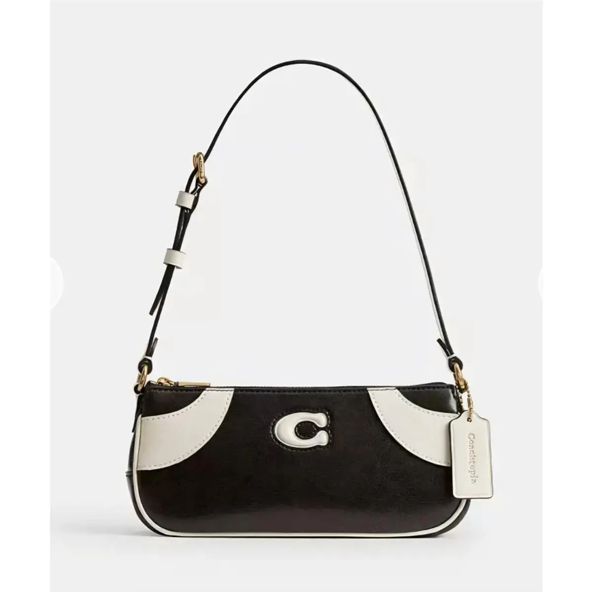 Coach Bowling Small Shoulder Bag Upcrafted in Black White Coachtopia CFB01