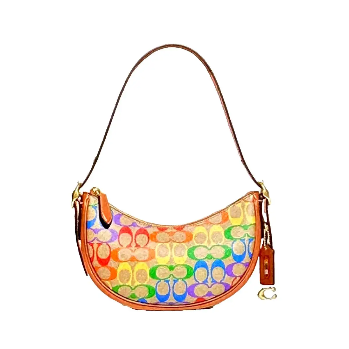 Coach Luna Shoulder Bag IN Rainbow Signature Canvas CJ819