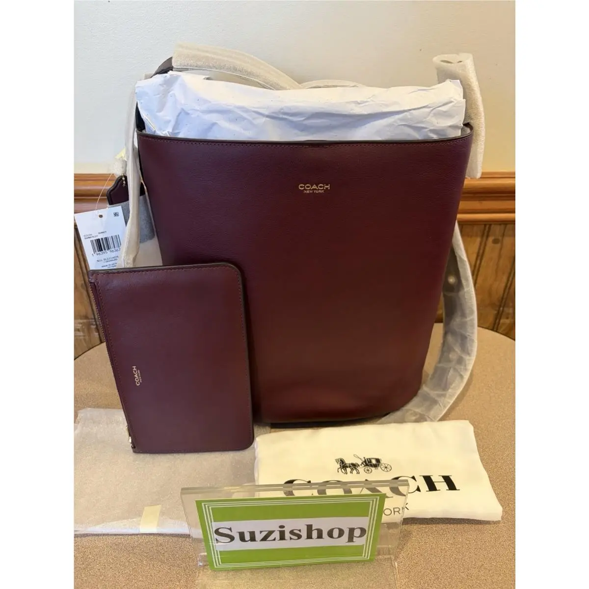 Coach Bleecker Merlot Bucket Bag Smooth Leather CCC23