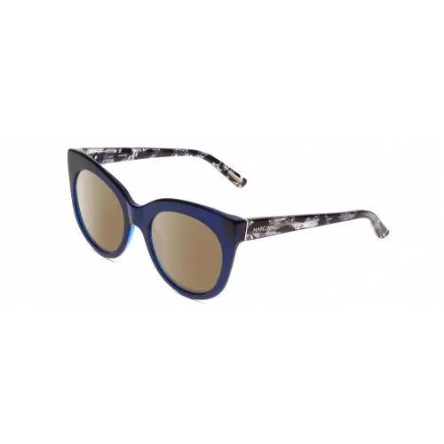 by Marciano GM0760 Cateye Polarized Sunglasses in Blue Marble 54mm 4 Optio Amber Brown Polar by Guess