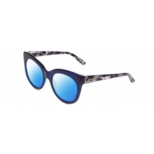 by Marciano GM0760 Cateye Polarized Sunglasses in Blue Marble 54mm 4 Optio Blue Mirror Polar by Guess
