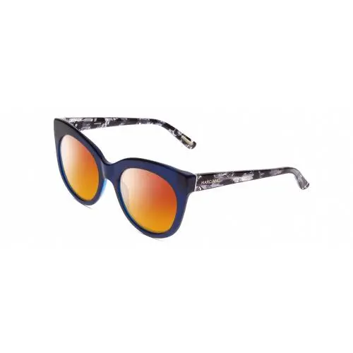 by Marciano GM0760 Cateye Polarized Sunglasses in Blue Marble 54mm 4 Optio Red Mirror Polar by Guess