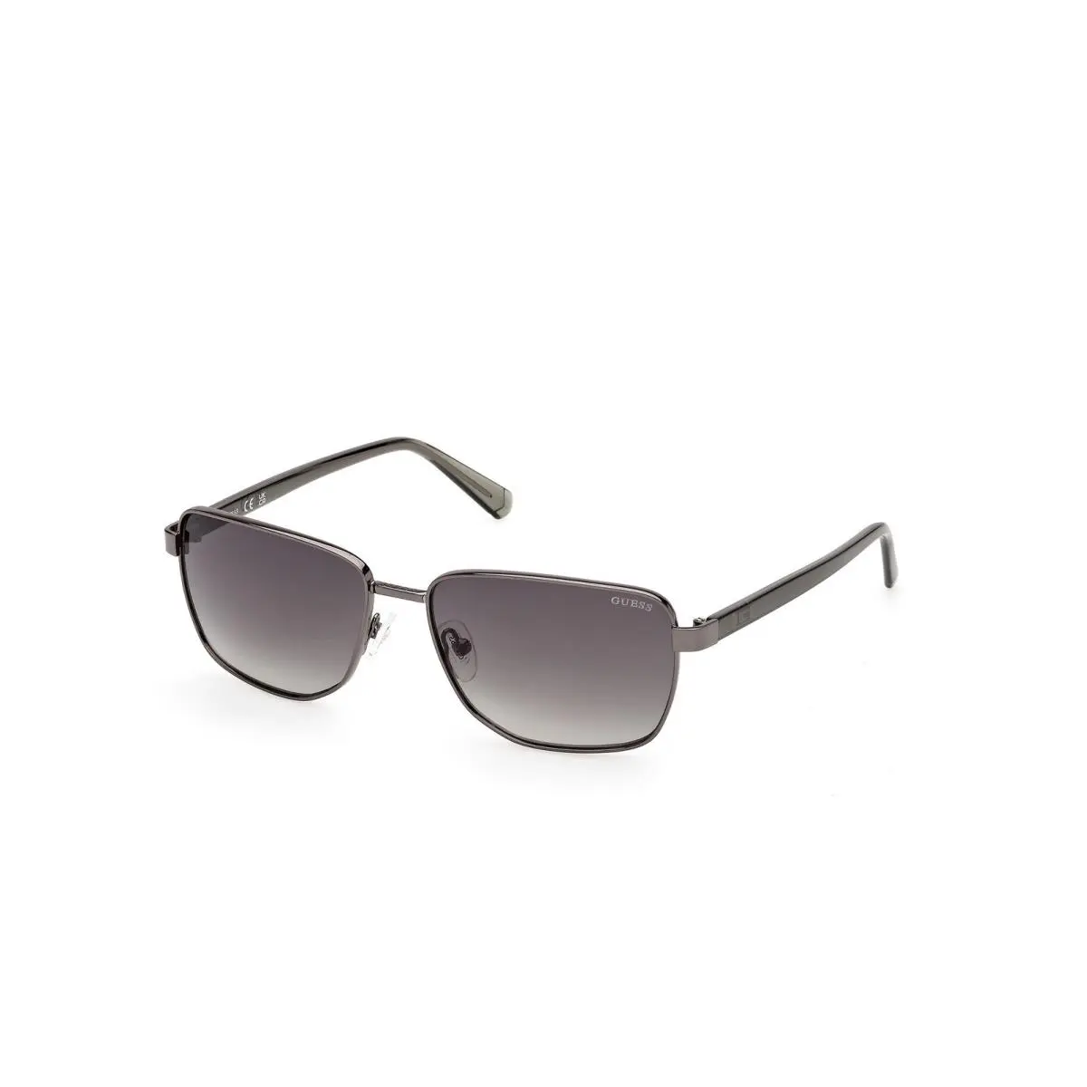 GU 00312 Shiny Gunmetal / Black/crystal 07B Size 58 Sunglasses by Guess