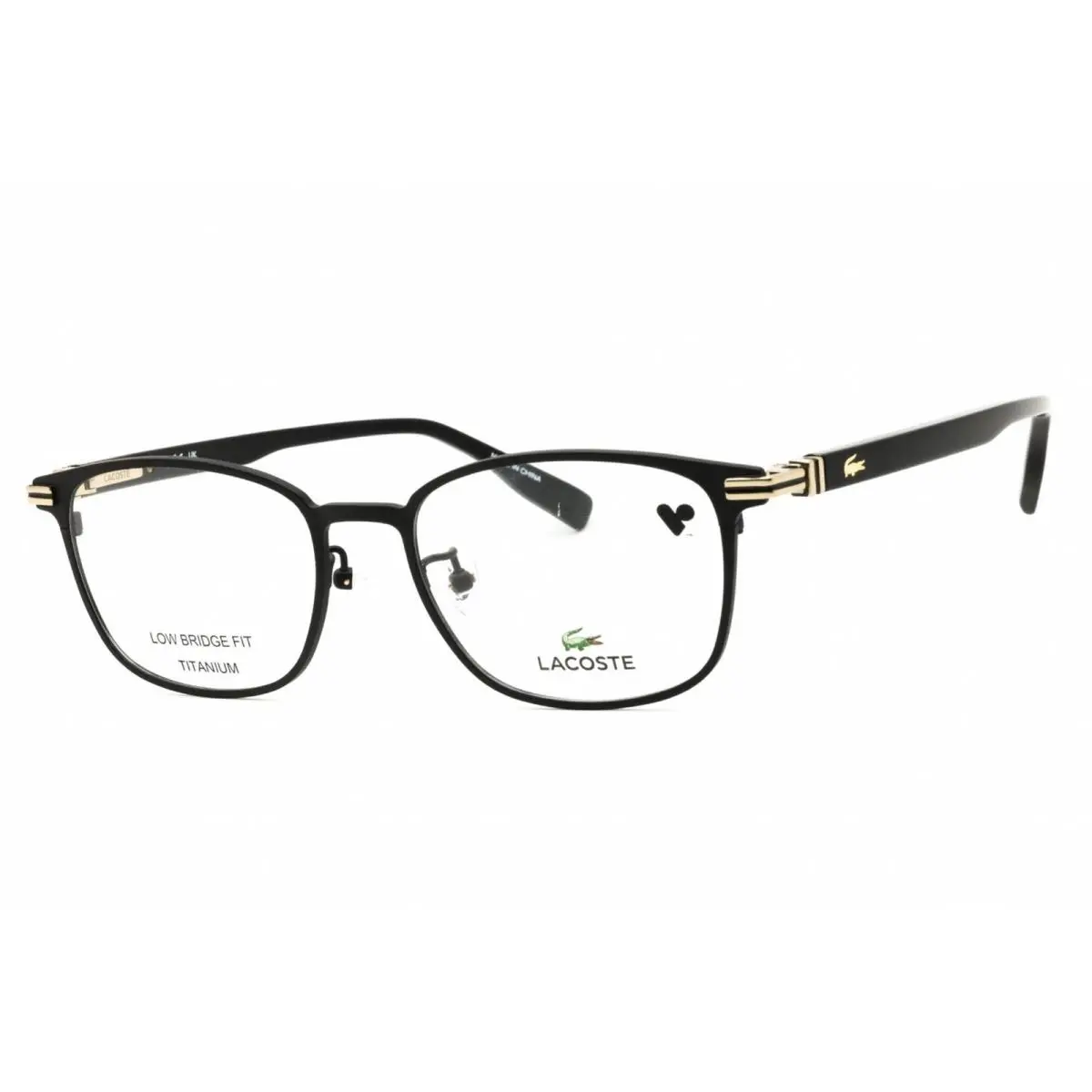 Men`s Eyeglasses Satin Black Titanium Full Rim Oval Frame L2530LB 002 by Lacoste