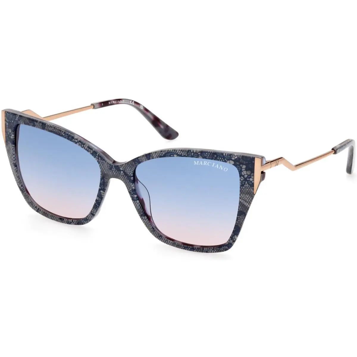 Guess By Marciano GM 0833 Blue/havana / Shiny Rose Gold 92W Size 55 Sunglasses