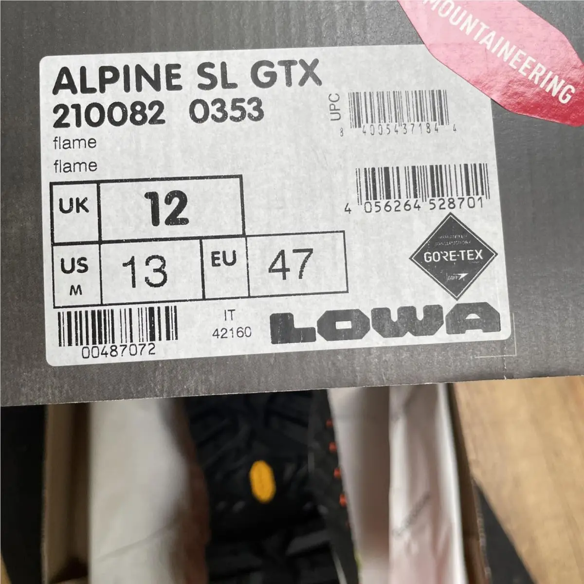 Lowa shoes - Alpine SL - Alpine - Flame (UPC: 0840054371844) 7