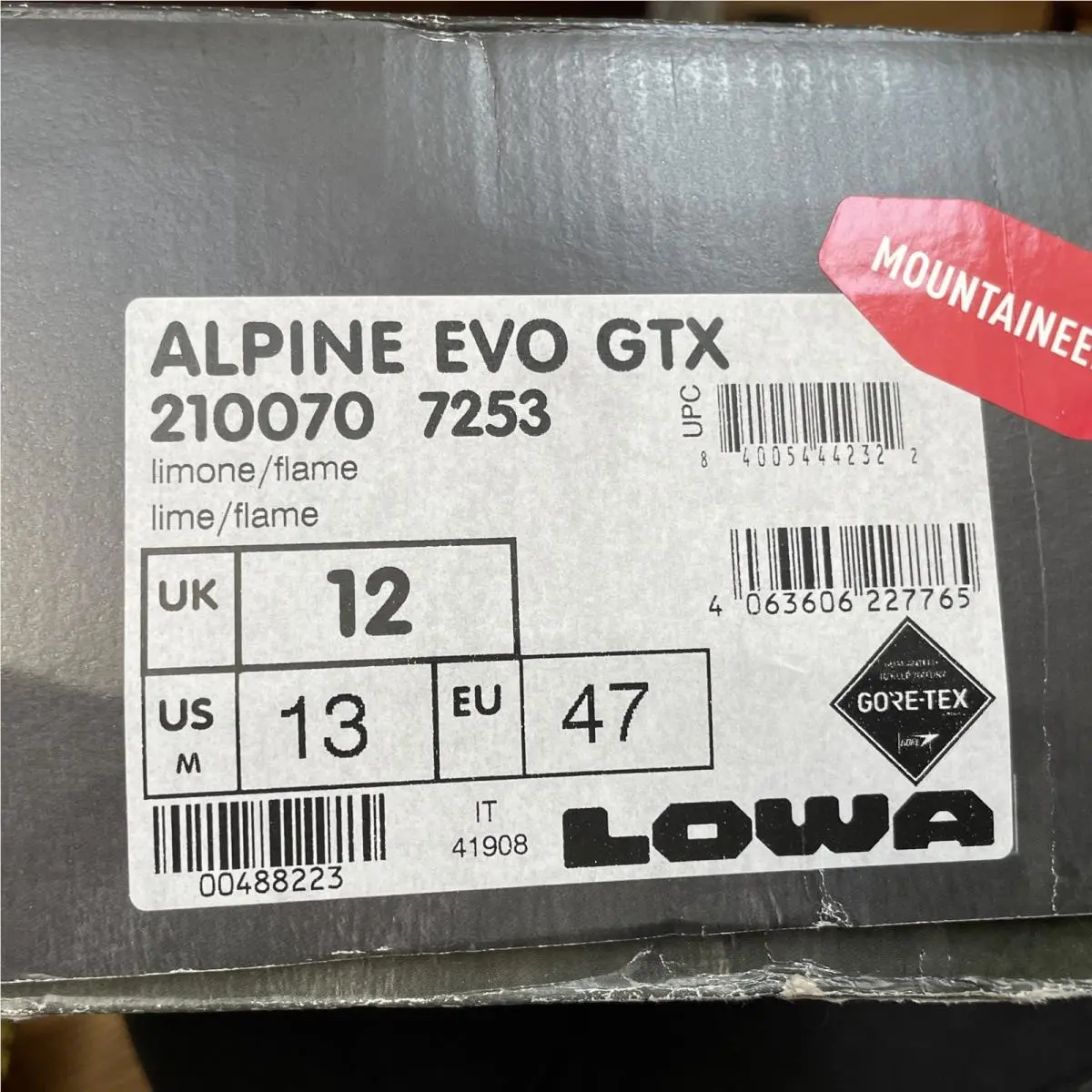 Lowa shoes - Alpine Evo - Alpine Evo - Lime Flame (UPC: 0840054442322) 7