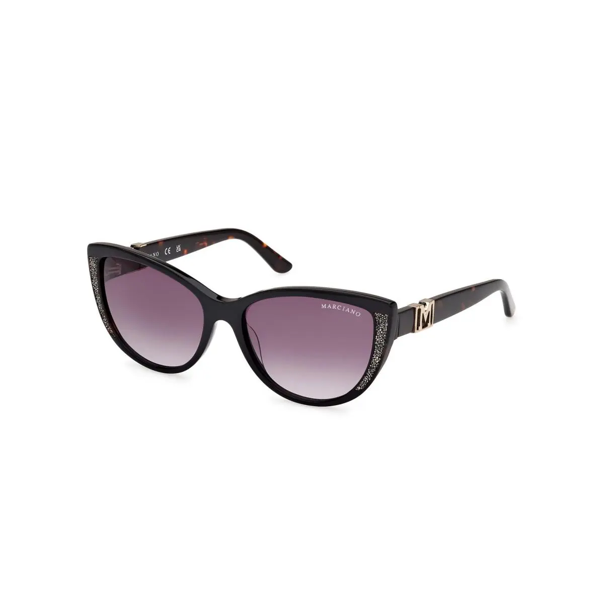 By Marciano GM 00011 Shiny Black / Dark Havana 05B Size 58 Sunglasses by Guess