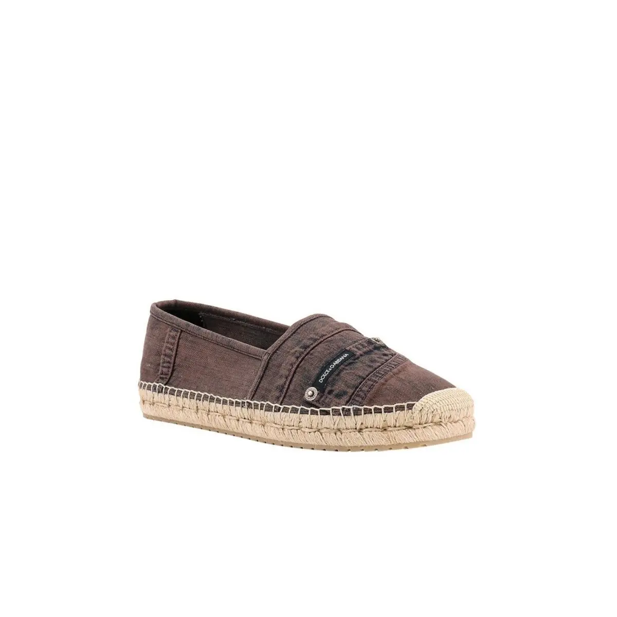 Dolce Gabbana Mens Luxury Espadrilles Flats Slip On Denim Logo Size 45/ US 12