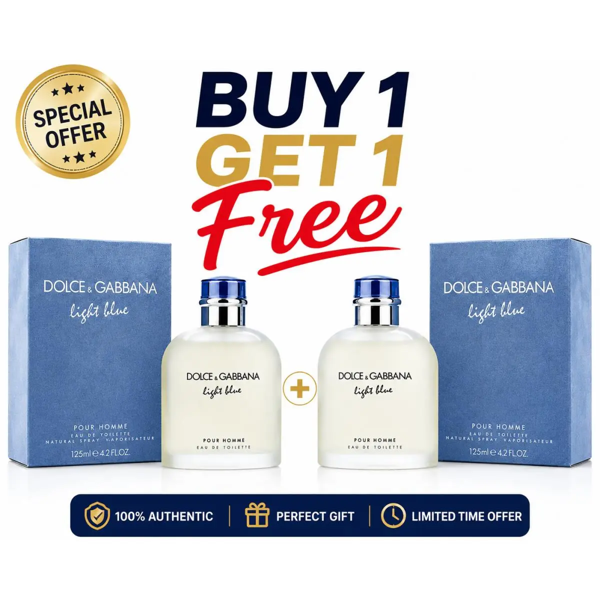 Light Blue by Dolce Gabbana For Men Eau de Toilette Spray 4.2 oz