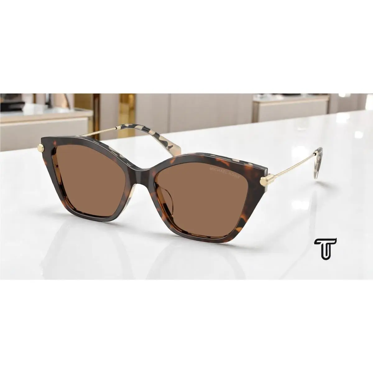 Michael Kors MK2246U 395173 Catskills Dk Cream Tort Brown 54 Women`s Sunglasses