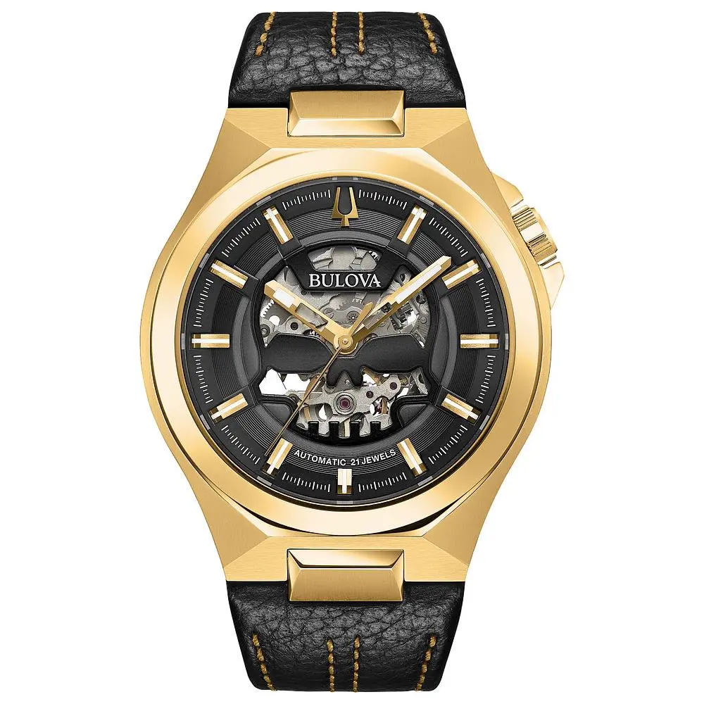 Bulova Maquina Automatic Mens Black Dial Watch 97A148