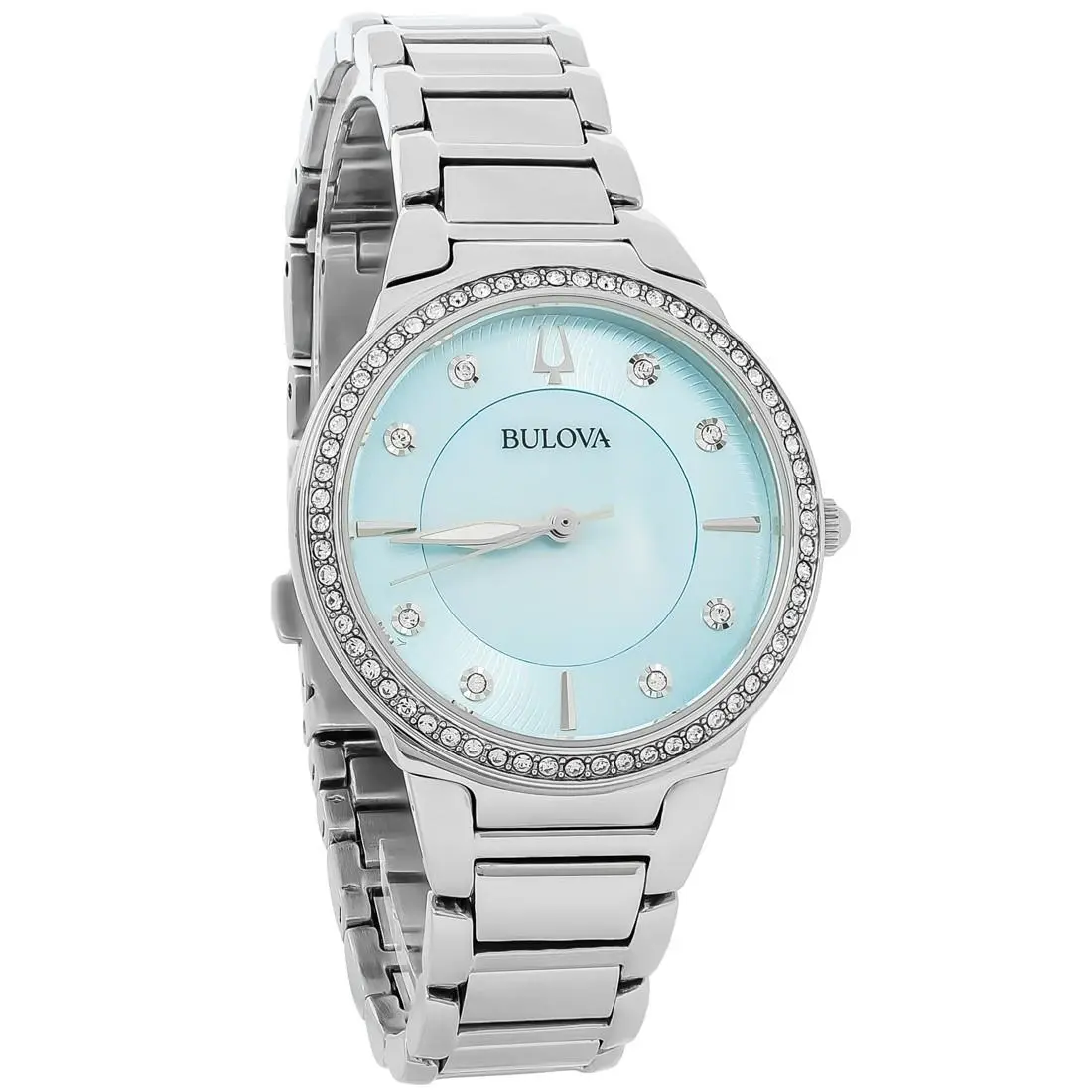 Bulova Crystal Women`s Mop Dial Quartz Watch 96L288