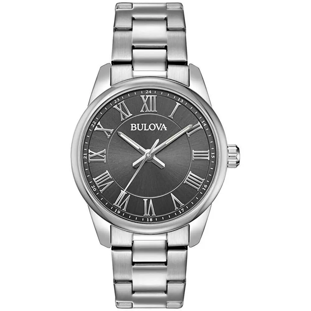 Bulova Men`s Watch Stainless Steel Gray Dial 96A222