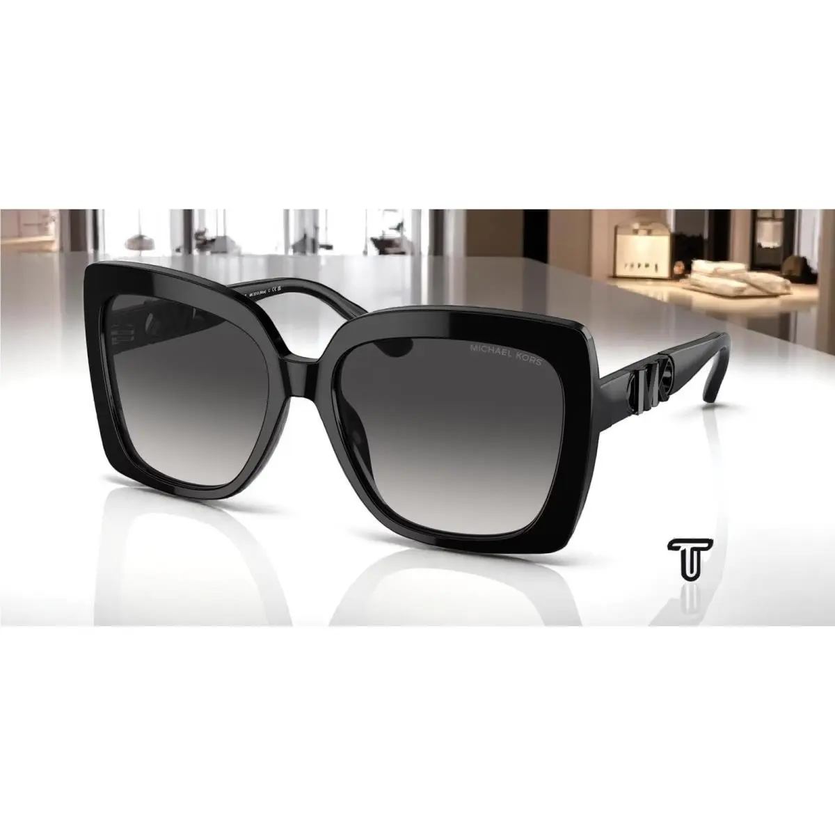 Michael Kors MK2213 30058G Nice Black Grey Gradient 57 mm Women`s Sunglasses