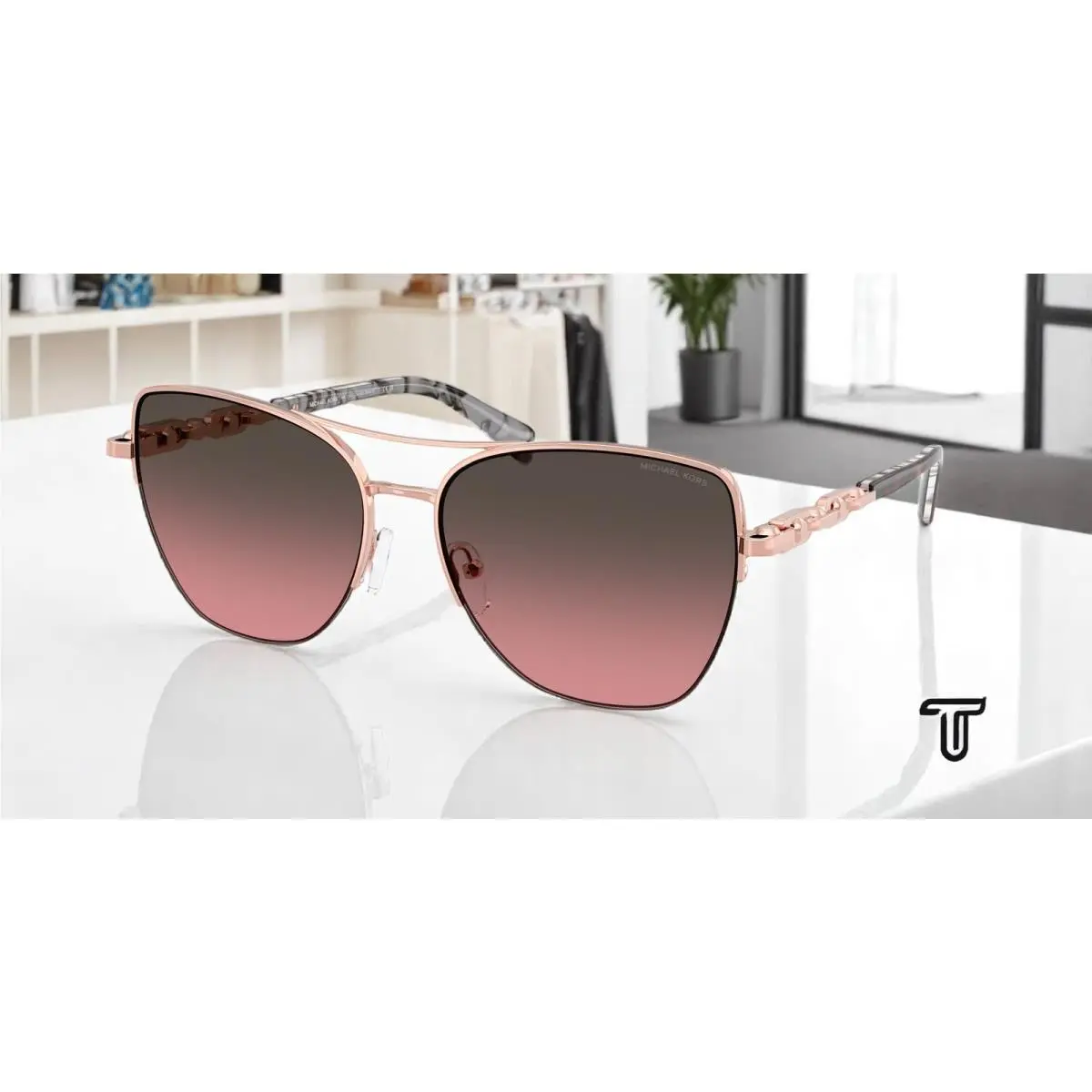 Michael Kors MK1163 110811 Dorado Beach Rose Gold Brown 57 mm Women`s Sunglasses